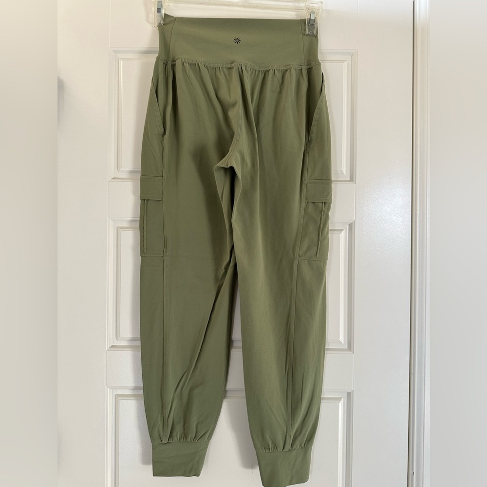 Athleta Light Olive Green Cargo Joggers - Picture 2 of 6
